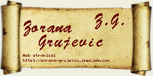 Zorana Grujević vizit kartica